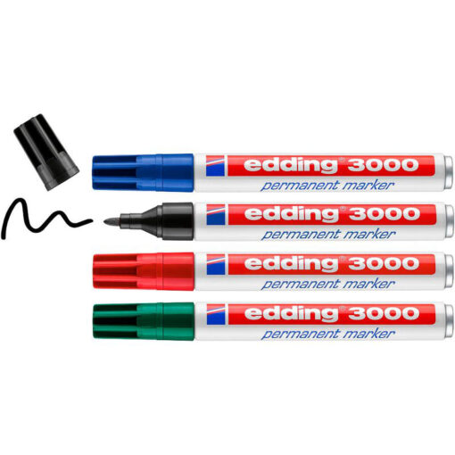Edding 3000 Permanentmarker 1,5 - 3 mm 4er-Etui farbsortiert