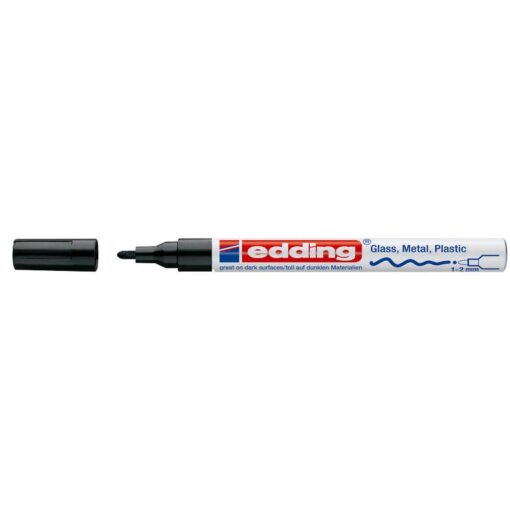 Edding 751 Lackmarker schwarz, Rundspitze 1-2mm