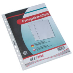 100 Prospekthüllen DIN A4 transparent PP-Folie 80 my genarbt