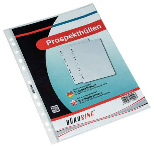 100 Prospekthüllen DIN A4 transparent PP-Folie 80 my glasklar