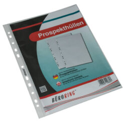 100 Prospekthüllen DIN A4 transparent PP-Folie 60 my genarbt