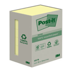 Post-it® Recycling Notes Haftnotizen 653-1B gelb, 6 Blöcke
