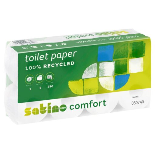 Toilettenpapier Satino by wepa comfort 2-lagig Recyclingpapier, 64 Rollen