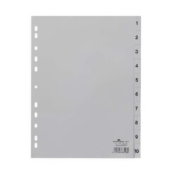 DURABLE Ordnerregister Vollformat 1-10 grau 10-teilig, 1 Satz