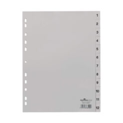 DURABLE Ordnerregister Vollformat 1-12 grau 12-teilig, 1 Satz