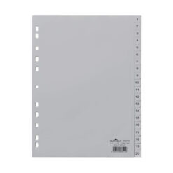 DURABLE Ordnerregister Vollformat 1-20 grau 20-teilig, 1 Satz