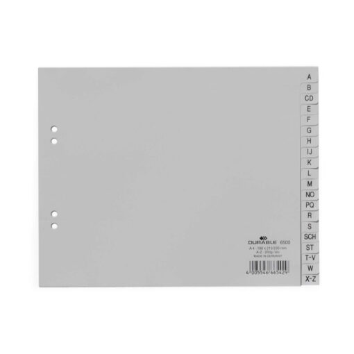DURABLE Ordnerregister Halbformat A-Z grau 20-teilig, 1 Satz
