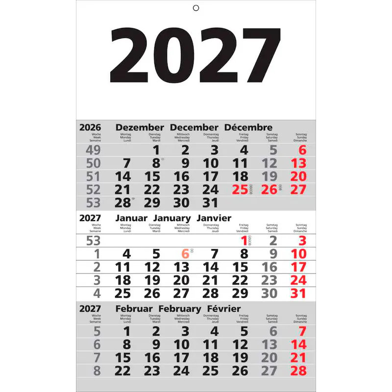 3-Monats-Wandkalender 2027 Sparset (2 Stück)