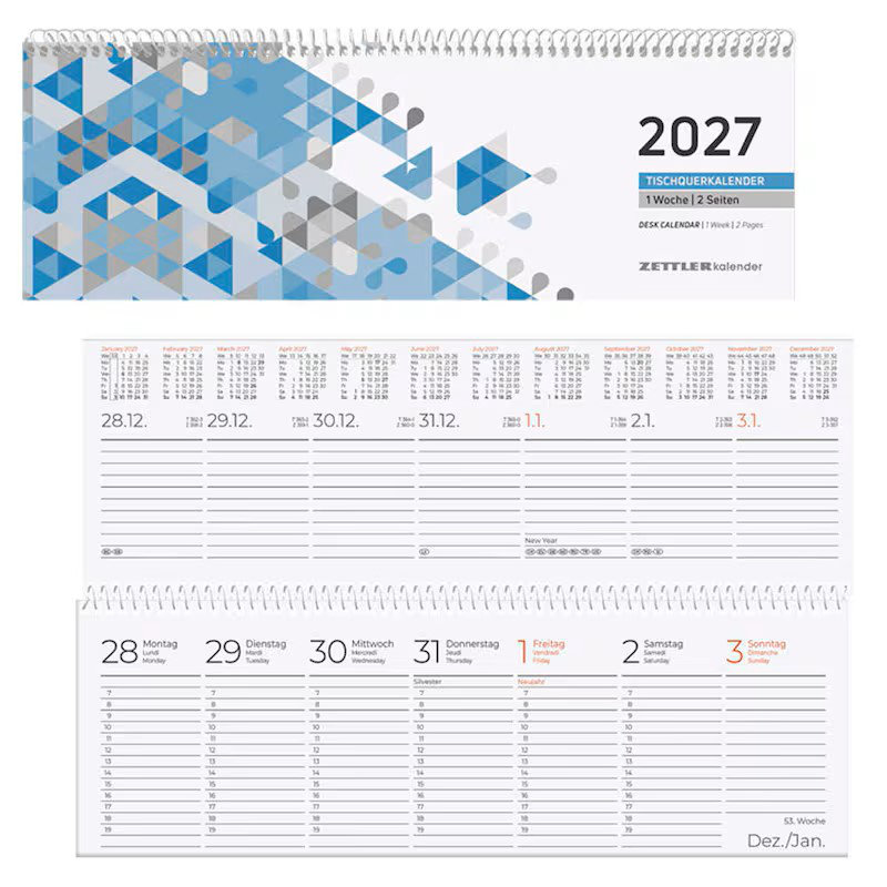 ZETTLER KALENDER Tischquerkalender 2027